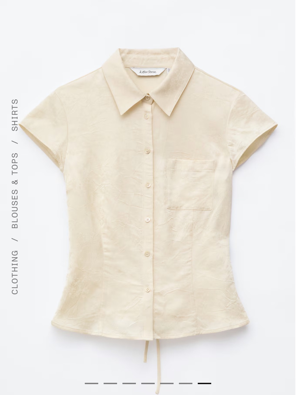 & Other Stories Cream Short-Sleeve Collared Blouse